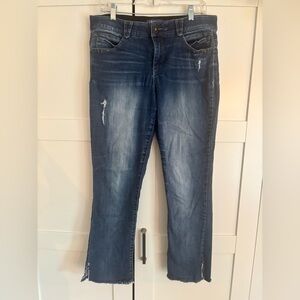 Democracy Dark Blue Straight Leg Crop Jeans Stretch Absolution Size 20